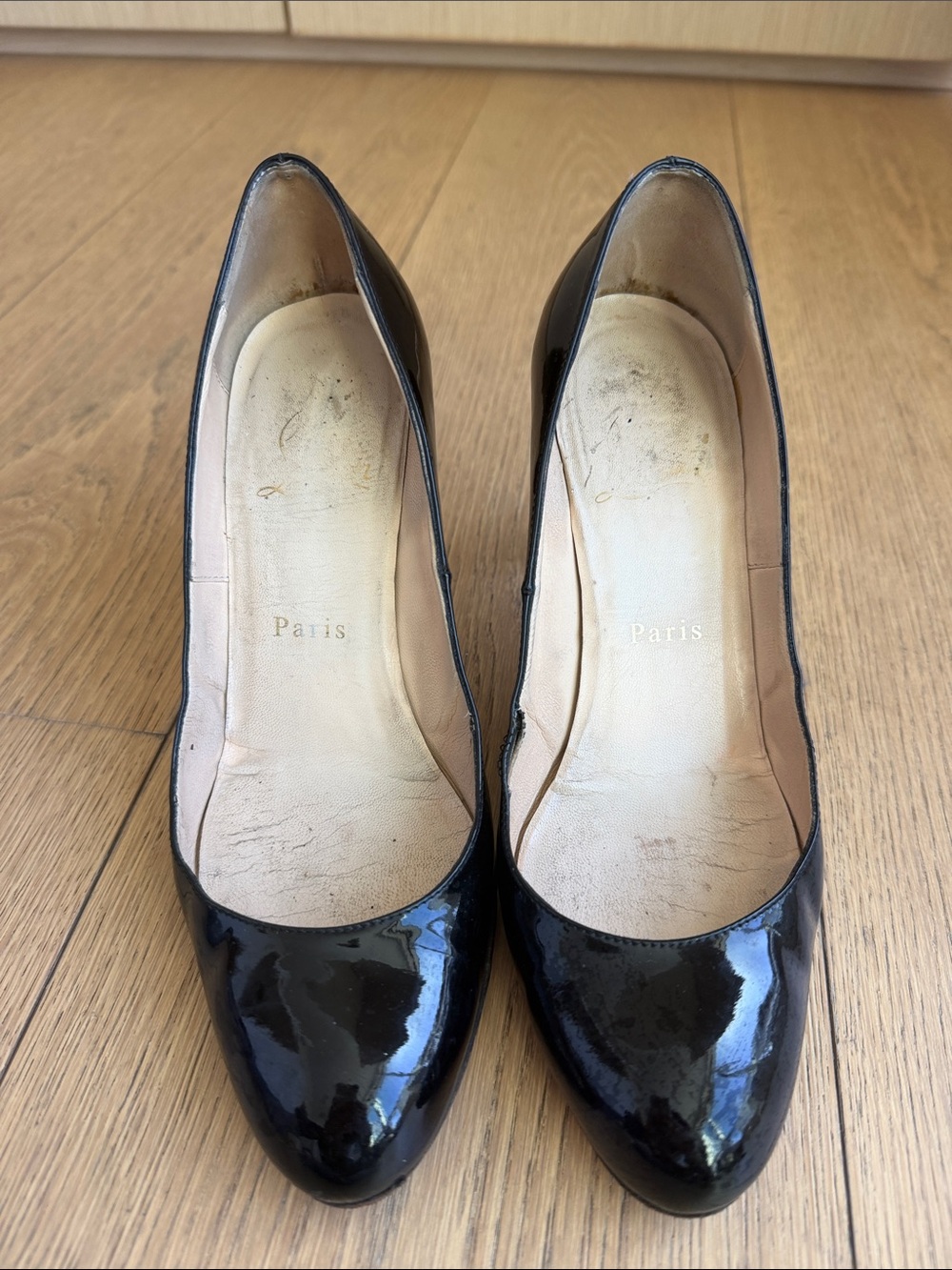Christian Louboutin Black Patent Pointed Toe Pumps